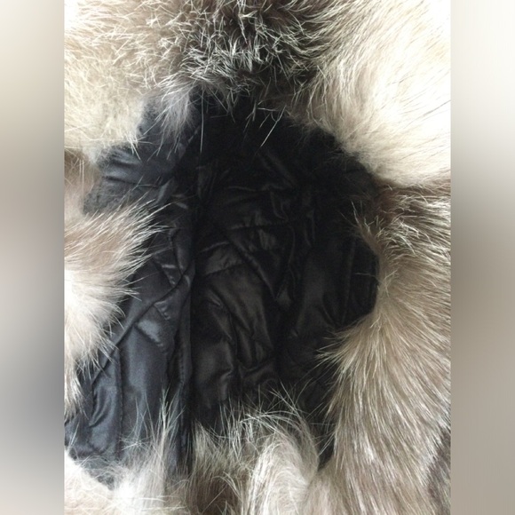 Fox Fur Trim Winter Trapper Hat in black leather - Custom Made, Brand NEW main image 4